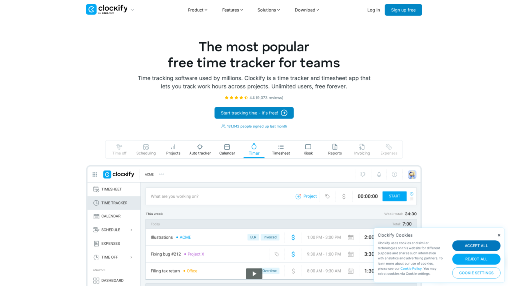 Clockify Review: Free Time Tracking Software for Teams