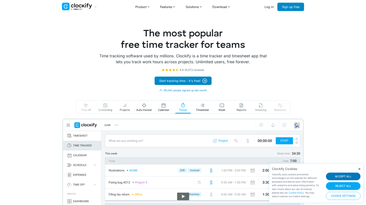 Clockify Review: Free Time Tracking Software for Teams